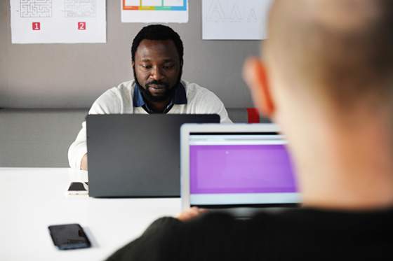 Man using computer